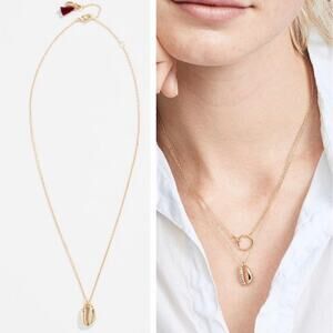Revolve SHASHI Gold Cowrie Shell Dainty Gold Chain Pendant Necklace, Layering